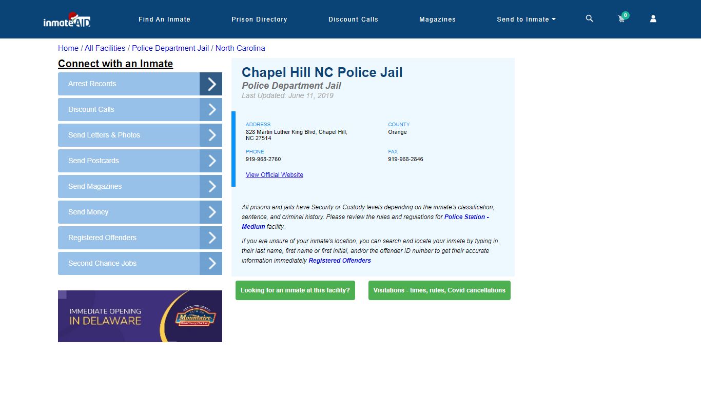 Chapel Hill NC Police Jail & Inmate Search - Chapel Hill, NC