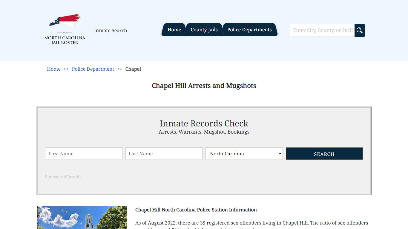 Chapel Hill Arrests and Warrants | North Carolina Jail Roster